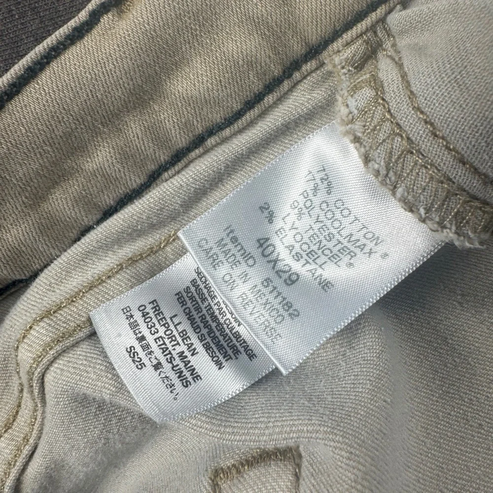 LL Bean BeanFlex Classic Fit Khaki Tan Jeans Mens 40x29 511182 Coolmax Stretch